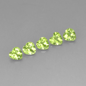 Pedras preciosas de peridoto verde natural de  ct, formato de coração, VS