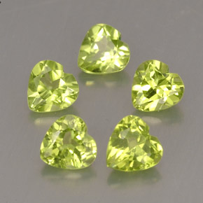Pedras preciosas de peridoto verde natural de  ct, formato de coração, VS
