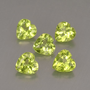 Pedras preciosas de peridoto verde natural de  ct, formato de coração, VS