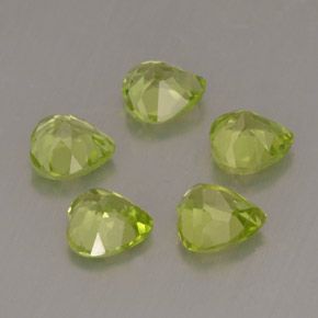 Pedras preciosas de peridoto verde natural de  ct, formato de coração, VS