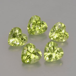 Pedras preciosas de peridoto verde natural de  ct, formato de coração, VVS-VS