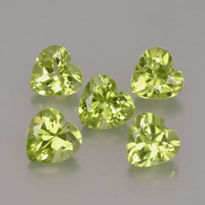 Pedras preciosas de peridoto verde natural de  ct, formato de coração, VVS-VS