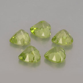 Pedras preciosas de peridoto verde natural de  ct, formato de coração, VVS-VS
