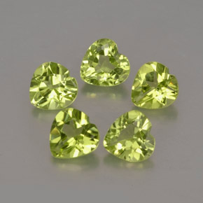Pedras preciosas de peridoto verde natural de  ct, formato de coração, VVS-VS