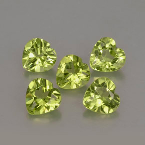 Pedras preciosas de peridoto verde natural de  ct, formato de coração, VVS-VS