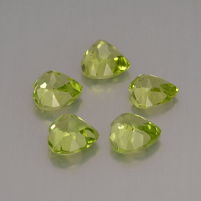 Pedras preciosas de peridoto verde natural de  ct, formato de coração, VVS-VS