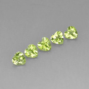Pedras preciosas de peridoto verde natural de  ct, formato de coração, VS