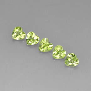 Pedras preciosas de peridoto verde natural de  ct, formato de coração, VS