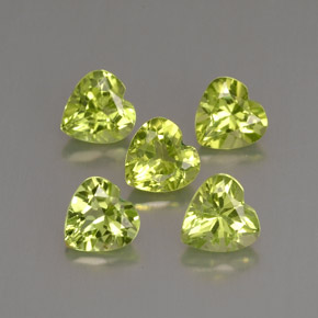 Pedras preciosas de peridoto verde natural de  ct, formato de coração, VVS-VS