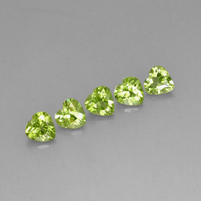 Pedras preciosas de peridoto verde natural de  ct, formato de coração, VVS-VS