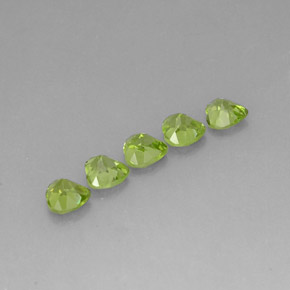 Pedras preciosas de peridoto verde natural de  ct, formato de coração, VVS-VS