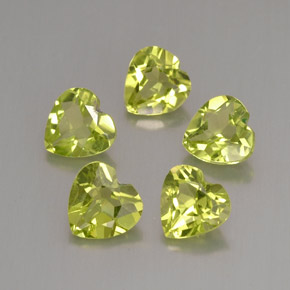Pedras preciosas de peridoto verde natural de  ct, formato de coração, VVS-VS