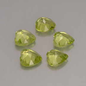 Pedras preciosas de peridoto verde natural de  ct, formato de coração, VVS-VS