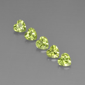 Pedras preciosas de peridoto verde natural de  ct, formato de coração, VS