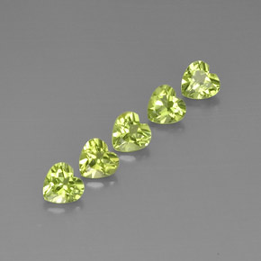 Pedras preciosas de peridoto verde natural de  ct, formato de coração, VS
