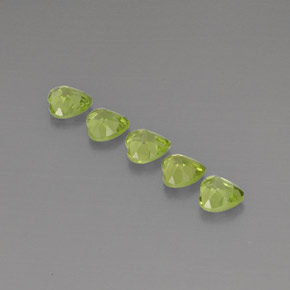 Pedras preciosas de peridoto verde natural de  ct, formato de coração, VS