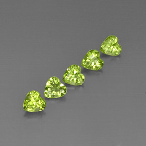 Pedras preciosas de peridoto verde natural de  ct, formato de coração, VS