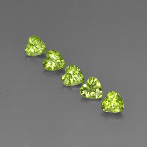 Pedras preciosas de peridoto verde natural de  ct, formato de coração, VS