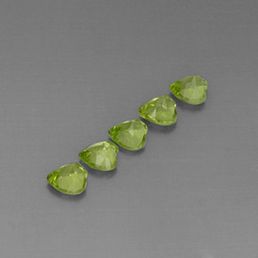Pedras preciosas de peridoto verde natural de  ct, formato de coração, VS