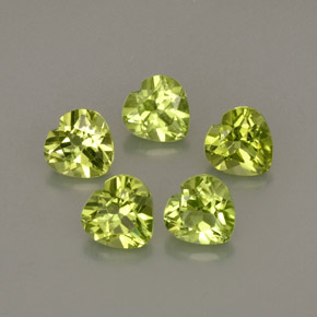 Pedras preciosas de peridoto verde natural de  ct, formato de coração, VS