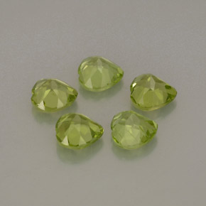 Pedras preciosas de peridoto verde natural de  ct, formato de coração, VS