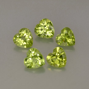 Pedras preciosas de peridoto verde natural de  ct, formato de coração, VS
