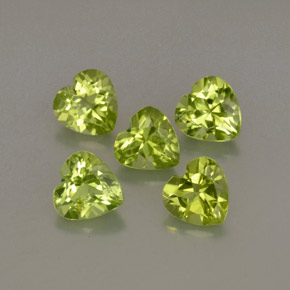 Pedras preciosas de peridoto verde natural de  ct, formato de coração, VS