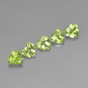 Pedras preciosas de peridoto verde natural de  ct, formato de coração, VS