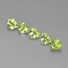 Pedras preciosas de peridoto verde natural de  ct, formato de coração, VS