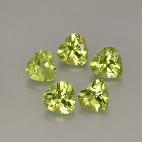 Pedras preciosas de peridoto verde natural de  ct, formato de coração, VS