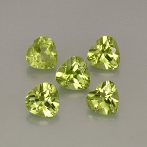 Pedras preciosas de peridoto verde natural de  ct, formato de coração, VS