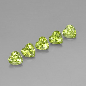 Pedras preciosas de peridoto verde natural de  ct, formato de coração, VS