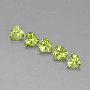Pedras preciosas de peridoto verde natural de  ct, formato de coração, VS