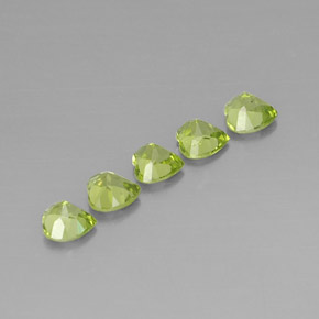 Pedras preciosas de peridoto verde natural de  ct, formato de coração, VS