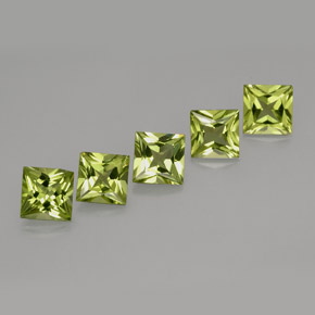 Pedras preciosas de peridoto verde natural de  ct, quadrado, VS