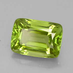 Peridoto verde natural 5,74ct, almofada cortada, VVS