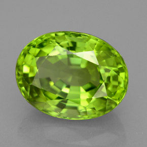 Peridoto verde natural 5,82ct, corte oval, VVS