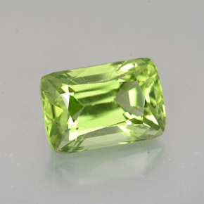 Peridoto verde natural 5,00ct, almofada cortada, VS