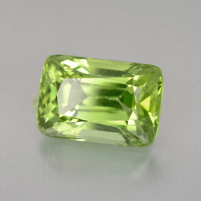 Peridoto verde natural 5,00ct, almofada cortada, VS
