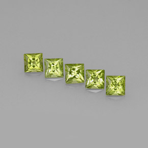 Pedras preciosas de peridoto verde natural de  ct, quadrado, VVS-VS