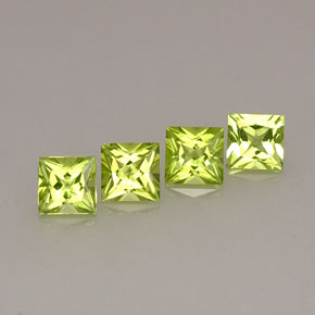 Pedras preciosas de peridoto verde natural de  ct, quadrado, VVS-VS