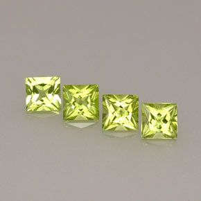 Pedras preciosas de peridoto verde natural de  ct, quadrado, VVS-VS
