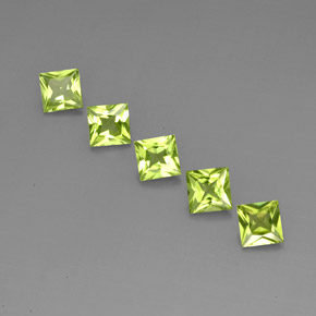 Pedras preciosas de peridoto verde natural de  ct, quadrado, VVS-VS