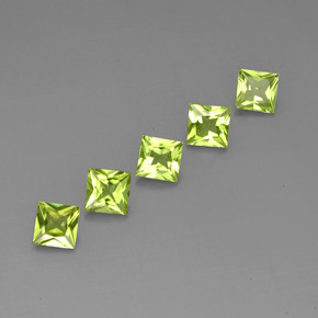 Pedras preciosas de peridoto verde natural de  ct, quadrado, VVS-VS