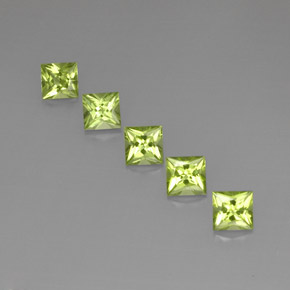 Pedras preciosas de peridoto verde natural de  ct, quadrado, VVS-VS