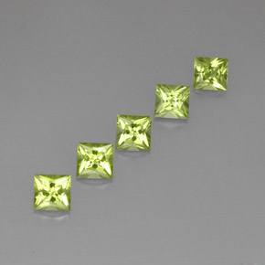 Pedras preciosas de peridoto verde natural de  ct, quadrado, VVS-VS
