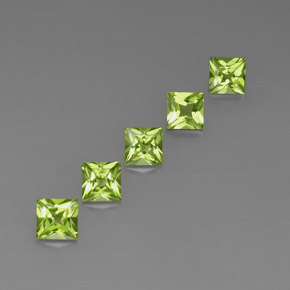 Pedras preciosas de peridoto verde natural de  ct, quadrado, VVS-VS