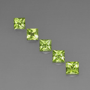 Pedras preciosas de peridoto verde natural de  ct, quadrado, VVS-VS
