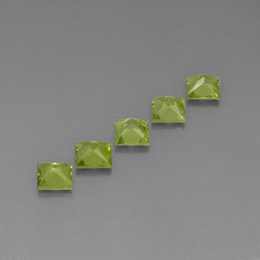 Pedras preciosas de peridoto verde natural de  ct, quadrado, VVS-VS