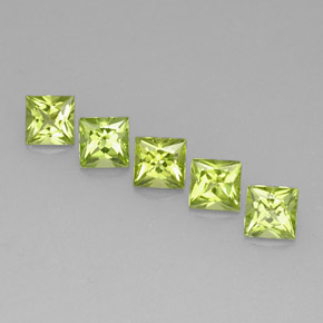 Pedras preciosas de peridoto verde natural de  ct, quadrado, VVS-VS